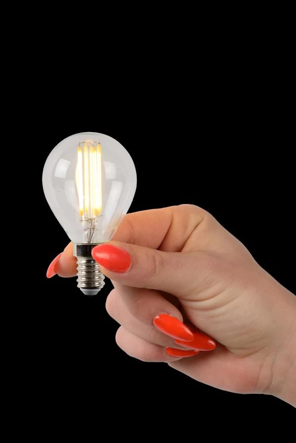 Lucide P45 - Glühfadenlampe - Ø 4,5 cm - LED Dim. - E14 - 1x4W 2700K - Transparent - Atmosphäre 1